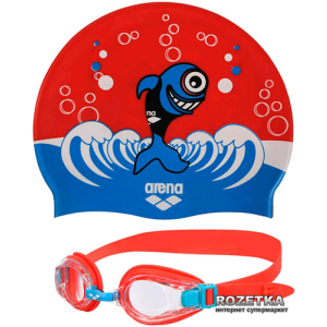 Набір для плавання шапочка + окуляри Arena AWT Multi Junior Set 92413-37 Blue-Red (3468334375251) надійний