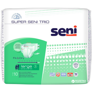 Подгузники для взрослых Seni Super Trio Large 10 шт (5900516691714) ТОП в Харькове