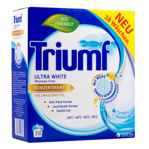 Концентрированный стиральный порошок Triumf Ultra White для белого белья 2.8 кг (4260266159935) лучшая модель в Харькове