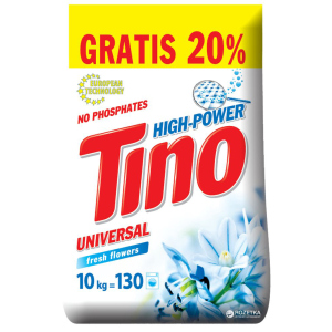 хорошая модель Стиральный порошок универсальный Tino High-Power Fresh flowers 10 кг (4823069705633)