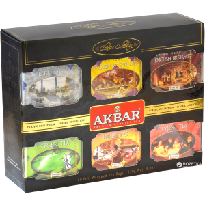 Чай Akbar Classic Collection Подарунковий набір в індивідуальних конвертиках із фольги 60х2 г (5014176010058)
