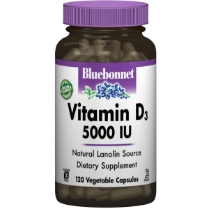 Вітаміни Bluebonnet Nutrition Вітамін D3 5000IU 120 гелевих капсул (743715003699) краща модель в Харкові