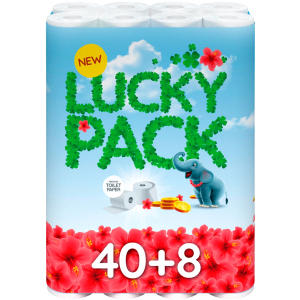 Туалетний папір Lucky pack 140 відривів 2 шари 48 рулонів Білий (8595027101424) в Харкові