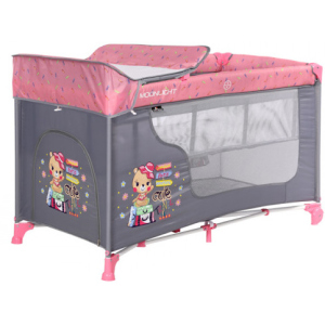 Манеж Lorelli Moonlight 2L pink travelling (MOONLIGHT 2L pink travel) лучшая модель в Харькове