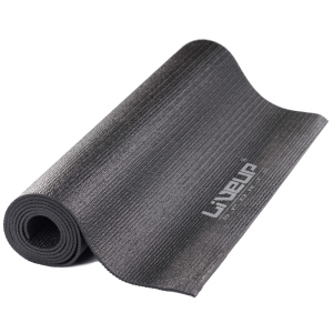 Килимок для йоги LiveUp PVC YOGA MAT 180x61x0.4см Чорний в Харкові