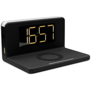 Беспроводное зарядное устройство Qitech Alarm Clock Wireless Charger 3в1 часы будильник с подсветкой Black (QT-Clock1bk) ТОП в Харькове