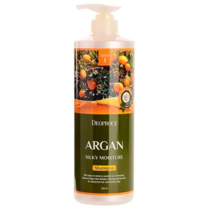 Шампунь для поврежденных волос Deoproce Argan Silky Moisture Shampoo с аргановым маслом, гиалуроновой кислотой и коллагеном 1 л (8809410031510) ТОП в Харькове