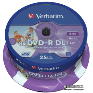 купить DVD+R 8,5 GB DL 8x Printable Cake 25 шт