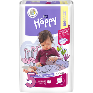 Підгузки дитячі Bella Baby Happy Junior 12-25 кг 58 шт (5900516601133) ТОП в Харкові