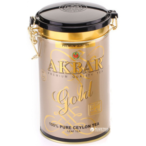 Чай черный листовой Akbar Gold  225 г в жестяной банке (5014176001223) надежный