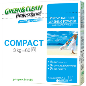 хорошая модель Стиральный порошок Green&Clean Professional Compact для белой одежды 3 кг (4823069702557)