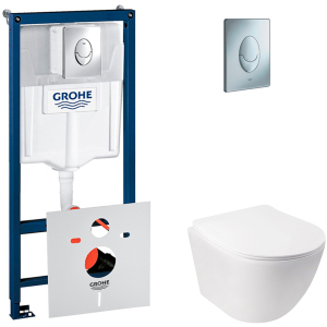 Інсталяція GROHE Rapid SL 38721001 + унітаз QTAP Jay QT07335176W із сидінням Soft Close дюропласт