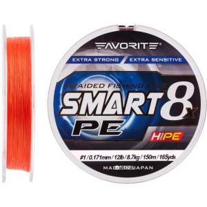 Шнур Favorite Smart PE 8x 150 м # 1.0/0.171 мм 8.7 кг Красно-оранжевый (16931082) в Харькове