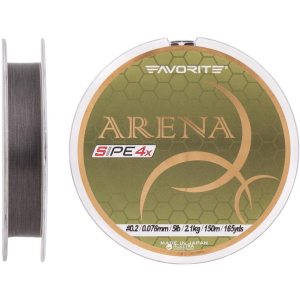 Шнур Favorite Arena PE 4x 150 м # 0.2/0.076 мм 2.1 кг Сріблястий (16931089) краща модель в Харкові