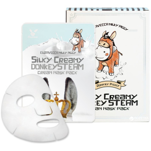 Маска тканевая с паровым кремом Elizavecca Silky Creamy Donkey Steam Cream Mask Pack 10 шт по 25 мл (8809520942164) ТОП в Харькове