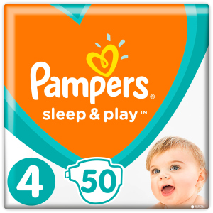 Підгузки Pampers Sleep &amp; Play Розмір 4 (Maxi) 9-14 кг, 50 шт (8001090669056) в Харкові