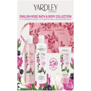 Набір для жінок Yardley English Rose Bath &amp; Body with Apron + троянда косметичка (5056179301870) ТОП в Харкові