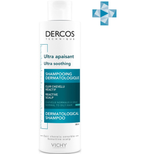 Заспокійливий шампунь Vichy Dercos для чутливої ​​шкіри голови, для нормального та жирного волосся 200 мл (3337875485128) ТОП в Харкові