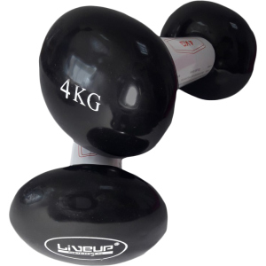 Гантели LiveUp Vinyl Dumbbell EGG HEAD 4 кг пара Черные (LS2001-4) ТОП в Харькове