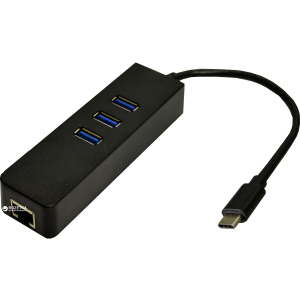 Адаптер Dynamode USB 3.1 Type-C - RJ45 с 3-х портовым хабом USB 3.0 (USB3.1-TypeC-RJ45-HUB3)