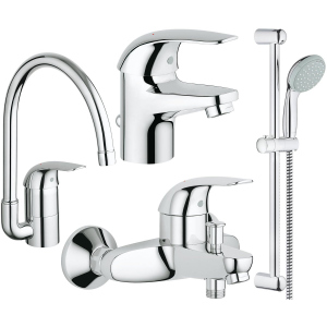 Набор смесителей для ванной Grohe Euroeco 123242K (23262000+32743000+27598001+32752000) (41316) ТОП в Харькове