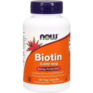 Натуральна добавка Now Foods BIOTIN 5 мг (5000 мкг) 120 капсул (733739004741)