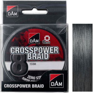 Шнур DAM Crosspower 8-Braid 150 м 0.17 мм 11.3 кг Темно-сірий (66589) в Харкові