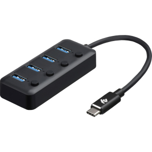 USB-хаб 2E Type-C на 4-USB3.0 25 см (2E-W1406) краща модель в Харкові