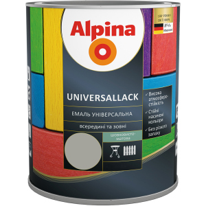 Емаль Alpina Universallack Шовковисто-матова 2.5 л Сіра (948103739) ТОП в Харкові