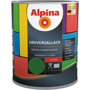 Емаль Alpina Universallack Глянцева 2.5 л Зелена (948103727) краща модель в Харкові