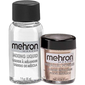 хорошая модель Металлическая пудра-порошок Mehron Metallic Powder + жидкость для смешивания ROSE GOLD (129C-ML-RS) (764294529141)
