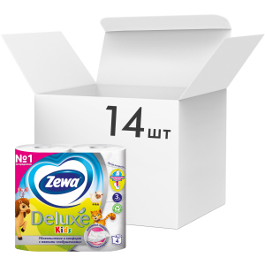 Упаковка туалетного паперу Zewa Kids тришаровий 14 шт по 4 рулони (7322540606225) в Харкові