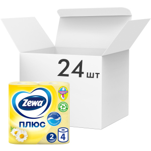 Упаковка туалетной бумаги Zewa Плюс двухслойной аромат Ромашки 24 шт по 4 рулона (4605331031301) лучшая модель в Харькове