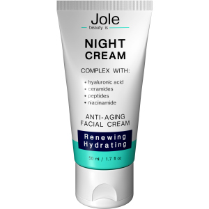 Восстанавливающий ночной крем Jole Renuwing Night Cream с гиалуроновой кислотой, комплексом пептидов и керамидов 50 мл (4820243881022) лучшая модель в Харькове