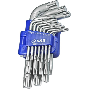Набор ключей S&R Cr-V Torx 6-60 15 шт (365413015)