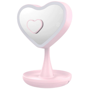 Дзеркало для макіяжу UFT Mirror Heart Pink Серце з підсвічуванням (4820176260086) ТОП в Харкові