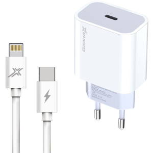 Зарядний пристрій Grand-X USB-C 20W PD 3.0 швидка зарядка Apple + cable PD - Lightning CU 1 м (CH-770L) в Харкові