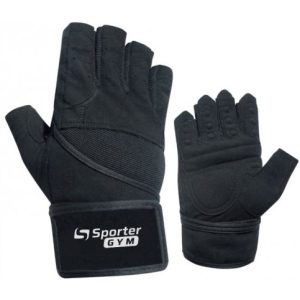 Рукавички тренувальні Sporter Gym Men Fitness Gloves (222.7 B) XXL Full Black (2009999014461) краща модель в Харкові