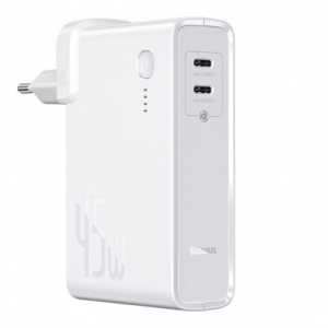 Сетевое зарядное устройство Baseus Power Station（GaN）2 in1 Q.C. Power bank + Charger C+C 10000mAh 45W White ТОП в Харькове