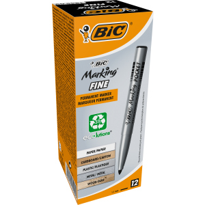 Набір перманентних маркерів BIC Marking Fine ECO 1.1 мм 12 шт Чорних (3086121445095) ТОП в Харкові