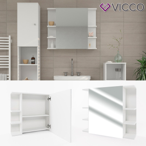 хороша модель Дзеркальна шафа для ванної Vicco Fynn, 64x80, біла