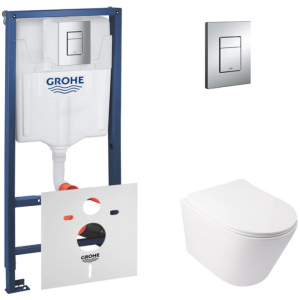 Інсталяція GROHE Rapid SL 38772001 + унітаз QTAP Swan QT16335178W із сидінням Soft Close дюропласт краща модель в Харкові