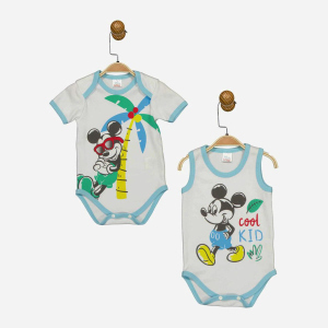 Боді Disney Mickey Mouse MC17247 86-92 см 2 шт Біло-блакитне (8691109874818) краща модель в Харкові