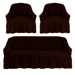 Чехлы для мебели Love You диван и два кресла (3+1+1) 38 Черный шоколад (ly181113) (4820000181113) в Харькове