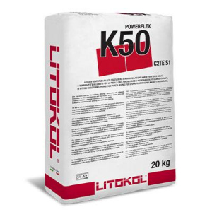 Клей на цементній основі Litokol POWERFLEX K50 20кг (K50G0020) Сірий ТОП в Харкові