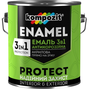 Эмаль антикоррозионная Kompozit 3 в 1 Protect 0.75 л Зеленая (4820085742345) лучшая модель в Харькове