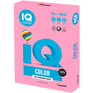 Папір офісний IQ Color PI25 A3 80 г/м2 500 аркушів Рожевий (9003974400273) в Харкові