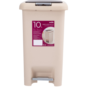 Відро для сміття MVM з кришкою та педаллю BIN-01 10л Бежеве (BIN-01 10L BEIGE) в Харкові