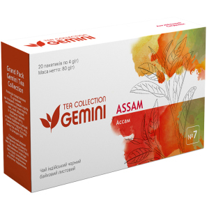 Чай чорний пакетований Gemini Tea Collection Grand Pack Ассам 4 г х 20 пакетиків (4820156430836) в Харкові