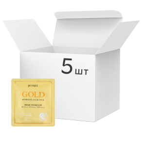 Гидрогелевая маска для лица Petitfee Gold Hydrogel Mask Pack Золото 32 г х 5 шт (8809239803589)